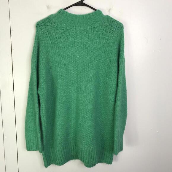 Talbots Sweater Womens 1X Kelly Green Bobble Cable Knit Comfy Cozy Soft - Picture 2 of 7